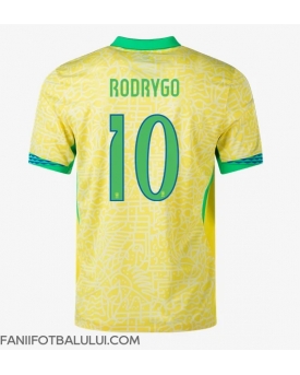 Brazilia Rodrygo Goes #10 Tricou Fotbal Replică Copa America 2024 Barbati Acasa